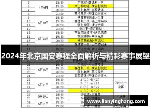 2024年北京国安赛程全面解析与精彩赛事展望